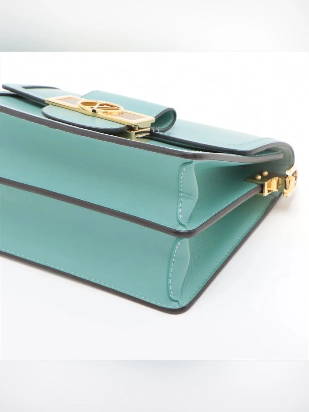 ✨🛍️ Louis Vuitton Light Blue Leather Mini Dauphine Shoulder Bag